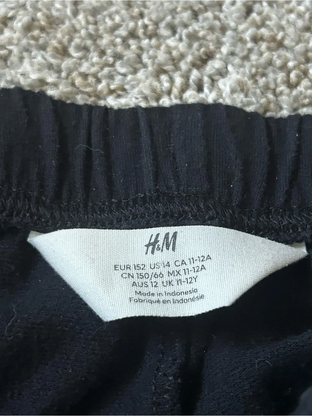 H&M Black Girls' Athletic Shorts with White Piping